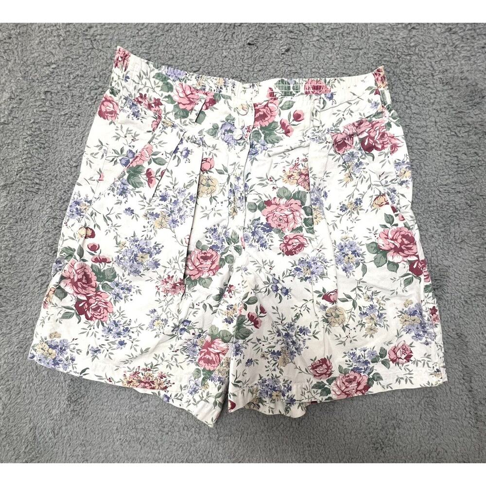 Vintage Capacity 90s High Rise Granny Shorts Floral Medium Cotton Pockets